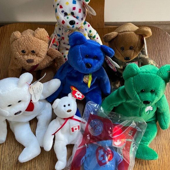 Beanie Baby Bears - Set of 6 + 2 Small McD's - all bears - Picture 2 of 5